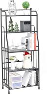 🗄️ exq 5-layer metal iron sheet multi-function storage rack with strong load-bearing - matte black (21.85lx11.41wx52.75h) logo