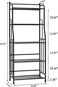 img 3 attached to 🗄️ EXQ 5-Layer Metal Iron Sheet Multi-Function Storage Rack with Strong Load-Bearing - Matte Black (21.85Lx11.41Wx52.75H)