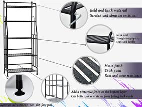 img 1 attached to 🗄️ EXQ 5-Layer Metal Iron Sheet Multi-Function Storage Rack with Strong Load-Bearing - Matte Black (21.85Lx11.41Wx52.75H)