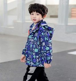 img 2 attached to 🧥 Dinosaur Fleece Lined Hoodie Jacket for Baby Toddler Boys - Cozy Winter Rain Windbreaker Coat