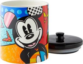 img 2 attached to Colorful and Charming Enesco Disney by Britto Mickey Mouse Cookie Jar Canister, Multicolor (9.5 Inch)