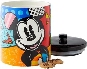 img 3 attached to Colorful and Charming Enesco Disney by Britto Mickey Mouse Cookie Jar Canister, Multicolor (9.5 Inch)