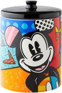 colorful and charming enesco disney by britto mickey mouse cookie jar canister, multicolor (9.5 inch) логотип