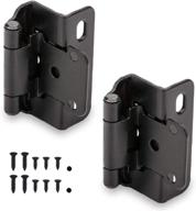 🔧 double elite: upgrade your kitchen cabinets with 25 pairs of matt black overlay partial wrap 1/2” cabinet hinges - self closing & upgraded screws included logo