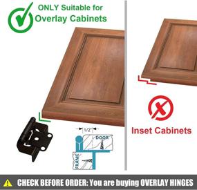 img 3 attached to 🔧 Double Elite: Upgrade your Kitchen Cabinets with 25 Pairs of Matt Black Overlay Partial Wrap 1/2” Cabinet Hinges - Self Closing & Upgraded Screws Included