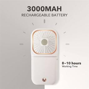 img 3 attached to 🌀 HAOWIN Portable Fan with 3000mAh Power Bank: For Powerful Wind, Multiple Usage Options, Long Battery Life - White