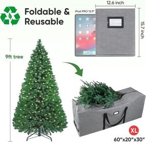 img 3 attached to 🎄 BALEINE 9 ft Christmas Tree Storage Bag: Heavy Duty 900D Oxford Fabric, Reinforced Handles, Dual Zippers, Extra Large Container for Trees and Decorations (Grey)