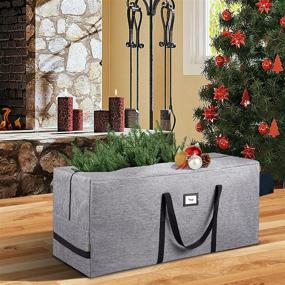 img 2 attached to 🎄 BALEINE 9 ft Christmas Tree Storage Bag: Heavy Duty 900D Oxford Fabric, Reinforced Handles, Dual Zippers, Extra Large Container for Trees and Decorations (Grey)