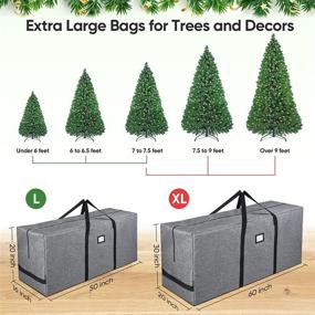 img 1 attached to 🎄 BALEINE 9 ft Christmas Tree Storage Bag: Heavy Duty 900D Oxford Fabric, Reinforced Handles, Dual Zippers, Extra Large Container for Trees and Decorations (Grey)