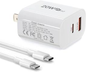 img 4 attached to 🔌 20W iPhone 12 Charger Kit - Dual-Port Wall Charger Plug with 6ft Lightning Cables, PD/QC 3.0 Fast Power Adapter for iPhone 12, 12 Mini, 12 Pro Max, iPhone 11 Pro Max, iPhone X Pro Max, and More