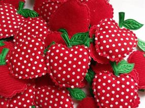 img 3 attached to 🍎 YYCRAFT Pack of 50 Red 1.5" Dots Padded Apple Christmas Decorations X Mas Appliques - Festive Holiday Appliques for Crafting and Decorating
