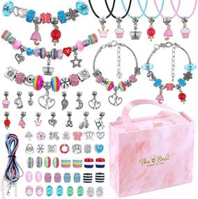 img 4 attached to 🎀 Flasoo Charm Bracelet Making Kit: A Creative Jewelry Making Craft Set with Beads, Perfect for New Year, Birthdays & Christmas, Ideal for Teen Girls Age 6-14