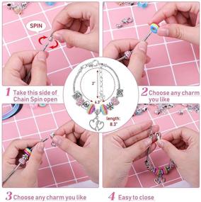 img 2 attached to 🎀 Flasoo Charm Bracelet Making Kit: A Creative Jewelry Making Craft Set with Beads, Perfect for New Year, Birthdays & Christmas, Ideal for Teen Girls Age 6-14