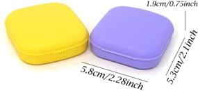 img 3 attached to 📦 Convenient Portable Travel Contact Lens Case Kit with Mirror - Honbay 2PCS Mini Contact Lens Box in Purple and Yellow