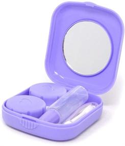 img 1 attached to 📦 Convenient Portable Travel Contact Lens Case Kit with Mirror - Honbay 2PCS Mini Contact Lens Box in Purple and Yellow