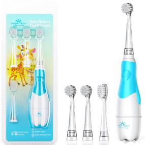 img 4 attached to Blue Baby Electric Toothbrush - Sonic Technology, Smart LED Timer - Ages 0-3 Years - Toddler Teeth Brushes