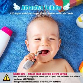 img 3 attached to Blue Baby Electric Toothbrush - Sonic Technology, Smart LED Timer - Ages 0-3 Years - Toddler Teeth Brushes