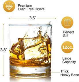 img 3 attached to 🥃 Premium 12 OZ Scotch Glasses Set of 6 - Perfect Glassware Gift for Scotch Lovers, Bourbon, and Rum Enthusiasts - Old Fashioned Whiskey Glasses for a Stylish Bar Experience