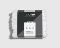 👌 10-pack fromm softees microfiber towels – fast drying towel for hair, hands, and face – ideal for home, salon, spa, and barber use – also great as a car cleaning rag – extra durable & absorbent – size 16” x 29” – color: white logo