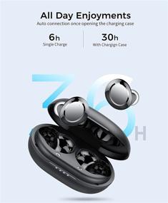 img 1 attached to 🎧 Taopod Bluetooth Headphones: Wireless Earbuds with Charging Case and Hi-Fi Stereo Sound - IPX7 Waterproof, 36H Playtime - Perfect for Sports, Home, and Office (Black)