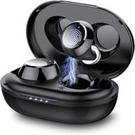 🎧 taopod bluetooth headphones: wireless earbuds with charging case and hi-fi stereo sound - ipx7 waterproof, 36h playtime - perfect for sports, home, and office (black) logo