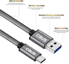 img 1 attached to 🔌 CBUS 8-inch Space Gray Heavy-Duty USB-C to USB-A 3.0 SSD Cable for LaCie, SanDisk, G-Drive, Samsung T5/X5, My Passport, Seagate Fast, Transcend StoreJet