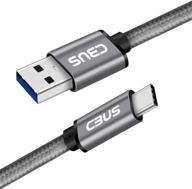 🔌 cbus 8-дюймовый кабель space gray heavy-duty usb-c к usb-a 3.0 для lacie, sandisk, g-drive, samsung t5/x5, my passport, seagate fast, transcend storejet логотип