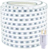 ✨ premium 50ft rope lights: waterproof white led strip light | indoor/outdoor connectable & flexible | 900 leds | 6000k | 110v plug-in | decorative tape lighting for patio, deck, bedroom, kitchen логотип