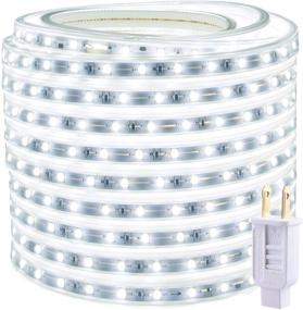 img 4 attached to ✨ Premium 50ft Rope Lights: Waterproof White LED Strip Light | Indoor/Outdoor Connectable & Flexible | 900 LEDs | 6000K | 110V Plug-in | Decorative Tape Lighting for Patio, Deck, Bedroom, Kitchen