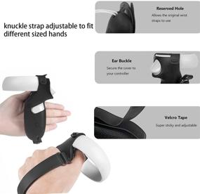 img 1 attached to 🔧 Enhance Oculus Quest 2 Experience with Sinbomay Silicone Touch Controller Grip Cover & Face Cover Mask, Knuckle Strap Set, and Protective Sleeve featuring Adjustable Hand Strap