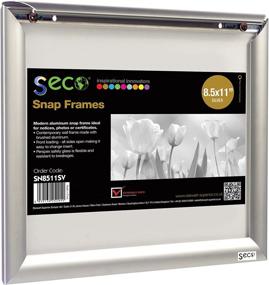 img 4 attached to SECO Front Load Snap Frame Poster/Picture Frame 8.5 x 11 Inches - Easy Open & Stylish Silver Metal Design (SN8511-SV)