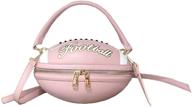 🏈 women's crossbody football purse: messenger bag tote, shoulder handbag, round pu leather handbags for girls logo