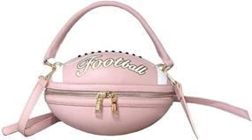 img 4 attached to 🏈 Women's Crossbody Football Purse: Messenger Bag Tote, Shoulder Handbag, Round PU Leather Handbags for Girls