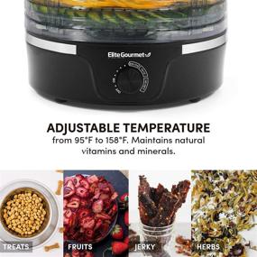 img 2 attached to 🍎 Elite Gourmet Food Dehydrator: Adjustable Temperature Controls for Jerky, Herbs, Fruits, Veggies, Snacks - BPA-Free, Black 5 Trays