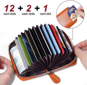 img 3 attached to 👜 Genuine Leather Accordion Wallets for Women - Individual Handbags, Wallets, and Accessories