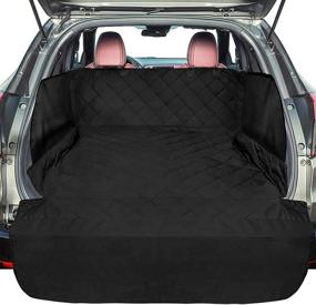 img 4 attached to F-color SUV Cargo Liner for Dogs: Water Resistant Pet Cargo Cover with Side Flap Protector and Bumper Flap, Non-Slip, Large Size Universal Fit