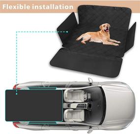 img 3 attached to F-color SUV Cargo Liner for Dogs: Water Resistant Pet Cargo Cover with Side Flap Protector and Bumper Flap, Non-Slip, Large Size Universal Fit