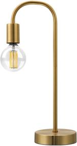 img 4 attached to 💡 Oneach Industrial LED Desk Lamp: Antique Brass Metal Nightstand Table Lamp UL Certified for Living Room Bedroom (18.5", Without Bulb)