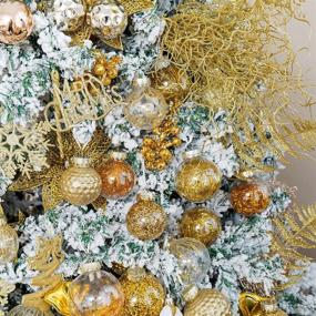 img 1 attached to 🎄 SLKing Christmas Ball Ornaments Shatterproof: 30 Counts Gold Glittering Xmas Plastic Balls with Stuffed Decorations - 60mm/2.36" Hanging Tree Balls