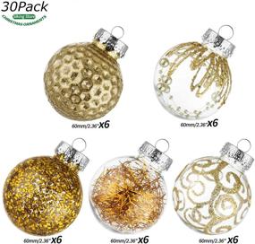 img 3 attached to 🎄 SLKing Christmas Ball Ornaments Shatterproof: 30 Counts Gold Glittering Xmas Plastic Balls with Stuffed Decorations - 60mm/2.36" Hanging Tree Balls