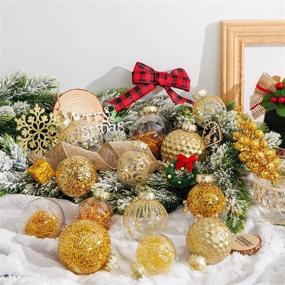 img 2 attached to 🎄 SLKing Christmas Ball Ornaments Shatterproof: 30 Counts Gold Glittering Xmas Plastic Balls with Stuffed Decorations - 60mm/2.36" Hanging Tree Balls