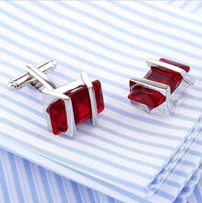 img 2 attached to Rectangle Exquisite Crystal Cufflinks Fashion