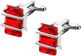 img 4 attached to Rectangle Exquisite Crystal Cufflinks Fashion