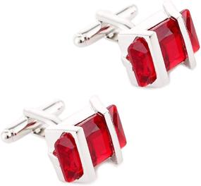 img 3 attached to Rectangle Exquisite Crystal Cufflinks Fashion
