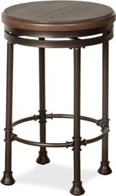 img 3 attached to 🪑 Hillsdale Furniture Casselberry Swivel Counter Stool: Distressed Walnut Elegance