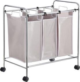 img 4 attached to Optimized Search: Amazon Basics Laundry Hamper Sorter Basket with 3 Bags