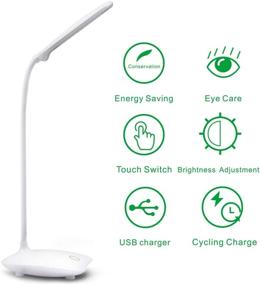 img 3 attached to 💡 Flexible LED Desk Lamp with Eye Protection for Bedside Table or Reading