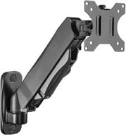 wali single lcd monitor gas spring wall mount: fully adjustable vesa up to 27 inch, 14.3 lbs weight capacity, 13.4 inch max extension (gswm001s) - black logo