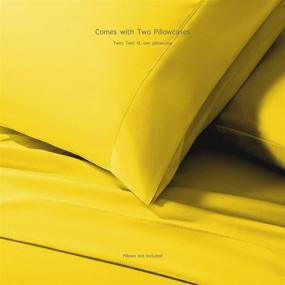img 1 attached to Find the Perfect Comfort: BASIC CHOICE Microfiber Bed Sheets with Pillowcase in Yellow - Twin Size, Complete Set of 3 Pieces