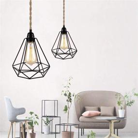 img 2 attached to 🔌 Convenient and Stylish: Industrial 15ft Pendant Light Cord Kit - Vintage Fabric Lamp Cord with Twisted Hemp Rope and Switch Plug - Perfect for DIY Pendant Lamp Projects